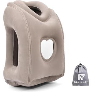 Upgraded Inflatable Travel Air Pillow for Sleeping to Avoid Neck and Shoulder Pain,21" H*12.6" W (Dark Grey, 21 x 12.6 x 12.6 inches)