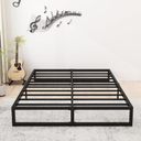 8 Inch King Bed Frame Sturdy Mattress Foundation, Heavy Duty Metal Platform with Steel Slats Support No Box Spring Needed, Noise Free, Easy Assembly, Black