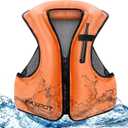 Faxpot Inflatable Snorkel Vest Adult, Snorkeling Vest for Men & Women, Portable Inflatable Swim Vest Jacket, Buoyancy Vest for Snorkeling/Surfing/Swimming, Buoyancy 220 lbs