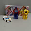 Transformers 1-Step Flip Heroes 3-Pack, 4-Inch Wheeljack, Bumblebee, and Optimus Prime Action Figures, Kids Easter Toys or Basket Stuffers, Age 6+