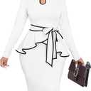 Women's Bodycon Vintage Dresses Elegant Peplum Dresses for Women Business Work Office SIZE : XL