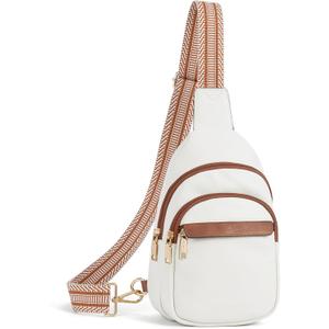 BOSTANTEN Sling Bag for Women Leather Crossbody Bags Fanny Pack Chest Bag for Travel