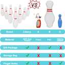 Liberry Kids Bowling Set, 10 Plastic Toy Bowling Pins & 2 Balls, Toddler Indoor Outdoor Sports Games, Educational Birthday Gifts for Boys Girls Ages 2 3 4 5 (White)