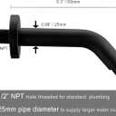 6 Inch Shower Arm and Flange - Solid Brass Wall Mounted Shower Arm Replacement for Fixed Shower Head, Matte Black