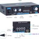 AK35 Bluetooth 5.0 Stereo Amplifier, 2.0 Channel Mini Audio Receiver, 30Wx2 Home HiFi Audio Amp with Bass/Treble Control for Home Theater, TV, Speakers, Car