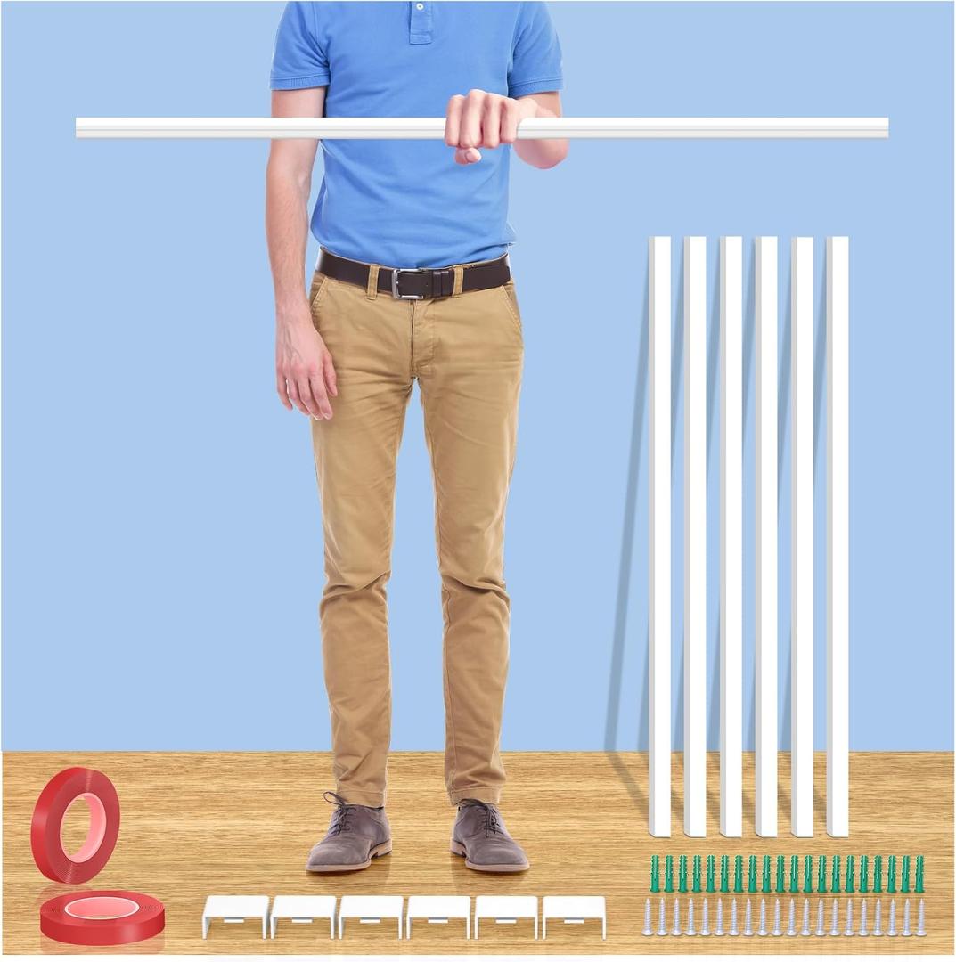 Extra-Long Paintable Cord Cover Hider for Wall Mounted TV - 6x 39.4in TTL 236in