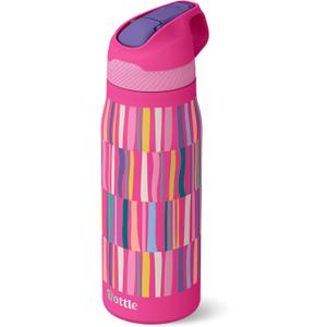 Ottle Cove Cruiser Stainless Steel Water Bottle - 24 oz Insulated Flask with Leak Proof Lid BPA-Free - Reusable Gym Water Bottle for Travel, Camping & Sports - Candy Stripes Allover