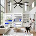 84" Aluminum Outdoor Ceiling Fan with Light, Industrial-Grade 8 Metal Blade