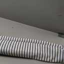 AMMSUN 7ft Patio Umbrella with Fringe Outdoor Tassel Umbrella UPF50+ Premium Steel Pole and Ribs Push Button Tilt, Navy Blue Stripes