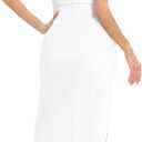 JLCNCUE Women's Tube Strapless Maxi Dress Side Slit Bodycon Dresses Sleeveless Off Shoulder Backless Cocktail Dress 295 (White, S)