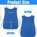 Blue Smock Apron Cobbler Apron with Pockets, Work Aprons Adjustable Side Ties Smock Hair Stylist Aprons for Woman Man Kitchen Cooking Art Painting Housekeeping