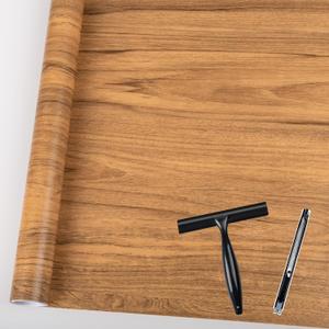 COSNIGHT Wood Grain Contact Paper Peel and Stick Wallpaper Self Adhesive Wall Paper for Countertop Drawer Shelf Liner Cabinet Easy to Clean 15.7In x 118In
