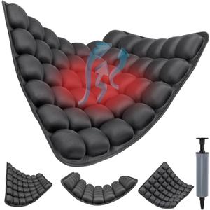 1Pcs Sondor Travel Cushion - Inflatable Airplane Seat Cushion for Travel.Suitable for Long Distance Sedentary People to Use,Easy to Carry (Black-3d Cushion-1pcs-40+)