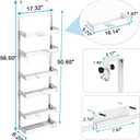 BUKFEN 6-Tier Over the Door Pantry Organizer, 2-in-1 Door Hanging or Wall Mounted Spice Rack, Heavy Duty Metal Storage Shelves with Adjustable Baskets for Kitchen Bathroom Closet, 1 Pack