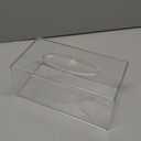 Dicunoy Acrylic Tissue Box Holder with Sinking Lid, Rectangular Facial Paper Holder with Removable Cover, Facial Napkin Dryer Sheet Dispenser for Vanity Counter, Dresser, Kitchen, Office, Bathroom