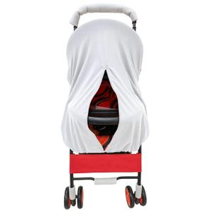 Sun Shade for Strollers, UV Sun and Sleep Shade Universal Fit for Travel Size Baby Strollers, Blackout Stroller Cover, Breathable and Stops 99% of The Sun's Rays (UPF50+) (White)