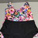 Aleumdr Womens Tankini Bathing Suit Modest Two Piece Swimsuit Ruffle V Neck Swim Tank Top with High Waisted Bottom, M