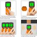 Stud Finder Wall Scanner - 5 in 1 Stud Finder Tool w/Smart Chip and HD LCD Display, Stud Detector Beam Finders for the Center and Edge of Wood AC Wire Metal Studs Joist Pipe (Orange Juice)