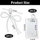 2 Sets Photocard Holder Keychain with Pearl Bow, Keychain Badge Holder Cute Photocard Holders, Lightweight Acrylic Bus Card Holders Badge ID Cards Kpop Accessories