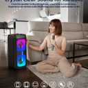 Karaoke Machine with 2 Wireless Microphones, Portable PA System with LED Lights, Bluetoot 5.3, Party Speaker Supports Type-C, USB, AUX, TF, TWS for Home Outdoor and Gift