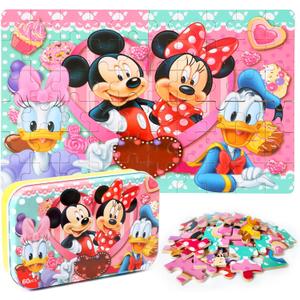 Puzzles for Kids Ages 4-8, 60 Pieces for Kids Ages 3-5 in a Metal Box Jigsaw Puzzles Girls and Boys Educational Toys Gifts (Minnie)