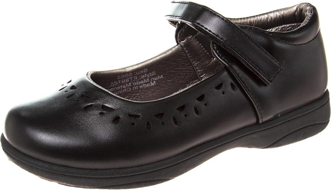 French Toast Girls Mary Jane Shoes School Kids Uniform Flats Ballet Strap Dress Formal Slip-On, Punched Topline (Size 1 Medium, Big Kid)