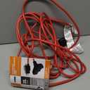 Prime CB614725 25-Foot 14/3 SJTW Triple-Tap Outdoor Extension Cord with Circuit Breaker Plug, Red