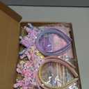 Hollowfly 12 Pcs Princess Party Favors Including 6 Glitter Star Fairy Wands and 6 Sequin Princess Crown Headbands for Girls Birthday Party Gifts