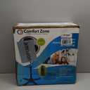 Comfort Zone 16-Inch Oscillating Pedestal Fan  3-Speed High-Velocity Cooling, Adjustable Height & Tilt, Quad-Pod Folding Base, Black  ETL Listed