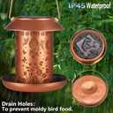 Sunflower Solar Bird Feeder for Outdoors Hanging Solar Lanterns Waterproof Metal Wild Bird Feeders Garden Outside Yard Decor Christmas Birthday Gifts for Women Mom (Butterfly