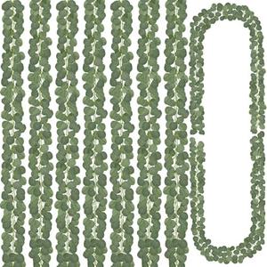 CQURE 96Pcs Eucalyptus Garland,Artificial Eucalyptus Leaves Table Greenery Garland Wreath Vines for Wedding Party Table Fireplace Home Decor