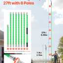VEVOR Manual Pole Saw, 3.87-27 ft Extendable Pole Tree Pruner, Sharp 65Mn Steel Blade, Lightweight Fiberglass Handle Pole, Double-Hook Saw for High Branch Trimming, Pruning Tool for Palms, Shrubs