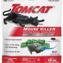 Tomcat Mouse Killer, Child and Dog Resistant Refillable Station — Weather-Resistant Indoor/Outdoor Bait Station with Clear Monitoring Lid, 1 Station and 16 Bait Blocks