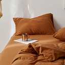 Omelas Burnt Orange Duvet Cover Twin Size Rust Terracotta Caramel Pumpkin Modern Minimalist Style Solid Color Bedding Set Girls 2 Pieces Soft Microfiber Comforter Covers with Zipper Closure for Kids