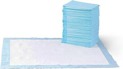 Basics Puppy Pads with QuickDry 5Layer LeakProof Design for Potty Training, XLarge Size 28 x 34 Inch, Pack of 40, Blue & White
