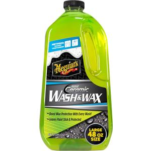 Meguiar's Hybrid Ceramic Wash & Wax - Sophisticated Car Wash Gently Cleans and Adds Shine and Slickness While Boosting Paint with Hybrid Ceramic Wax and Extreme Water Beading - 48oz