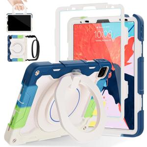 ROISKIN for iPad Pro 11 Case 4th 3rd 2nd 1st Generation (2022 2021 2020 2018) with Screen Protector for Boys[15ft Drop Protection] iPad Air Case 5th 4th Gen (2022 2020) 10.9 inch with 360 Stand (Ring Stand-Blue)