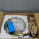 Gold Floor Lamps for Living Room Vintage Green Floor Lamp with Remote Control & Glass Lampshape,Dimmable Mid Century Modern Standing Lamp Tall Flower Lamp Brass Floor lamp for Bedroom Corner (10.2inch)