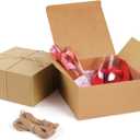 ValBox 8x8x4 Inches Gift Boxes 12 PCS Brown Paper Gift Boxes with Lids for Gifts, Wedding Present, Bridesmaid Proposal Box, Birthday Party Favor, Easy Assemble Box with 66ft Twine