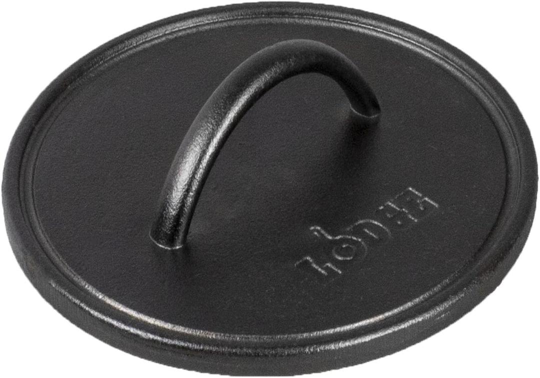 8" Cast Iron Round Flat Grill Press