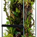 Tall Reptile Glass Tank 8"x8"x18" Pre-Assembled Vertical Small Reptile Terrarium for Arboreal Geckos,Chameleon,Lizard,Tree Frog and Snake with Top and Front Openning Door