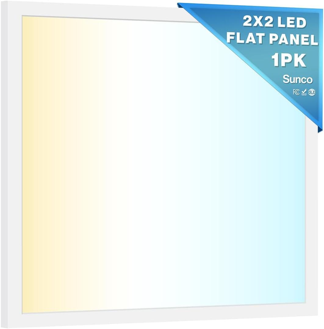 Sunco 2x2 LED Flat Panel Light, Dual Selectable CCT 4000K/5000K/6000K & Selectable Wattage 30W/35W/40W, 5200 Lumens, Dimmable 0-10V, Back-Lit Troffer Replacement Light Fixture ETL