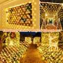 KNONEW Christmas Net Lights, 600 LEDs 19.7ft x 13.1ft Outdoor Waterproof Mesh Lights with 8 Modes & Timer, Plug-in Net Fairy Lights for Garden Bushes, Party Wedding Holiday.Warm White