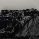 Chovy Black Blanket for Couch - Bread Grid Rabbit Plush Soft Warm Blanket for Sofa Livingroom Bedroom Dorm Decor - 60x80 Inches