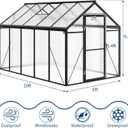 6 x 10 ft Greenhouse, Greenhouses for Outside, Polycarbonate Greenhouse with Aluminum Frame, Lockable Door and Ajustable Roof Vent for Backyard, Green Houses for Outside Garden Backyard, Patio