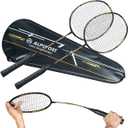 SL Golden Dragon 4U G5 Graphite Professional Badminton Rackets Sets of 2, Full Carbon Fiber Racquets with 1 Leather Bag, 2 Tied Grips Tapes, Padel Raket for Sports Training