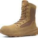 NORTIV 8 Men's 8" Composite Toe Work Boots, Lightweight Side Zipper ASTM F2412-24 & ASTM F2913-24 Safety Military Boots for All-Day Comfort, Peakforce-Nano 10