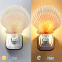 Hortsun 2 Piece Seashell Night Light Seashells and Sea Animal Plug in Night Light Beach Theme Bathroom Decor for Bedroom Bathroom Kitchen Home Decor