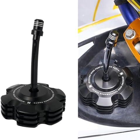 NICECNC Black Gas Fuel Cap with Breather Tube Compatible with Yamaha Raptor 700 700R, Grizzly 125 TTR110 TTR125LE, Replacement for 2FJ-24610-00-00, 2FJ-24610-20-00, 2FJ-24610-10-00