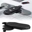 Ergonomics Desk Extender Tray, Table Mount Arm Wrist Rest Shelf, 180 Swivel Elbow Arm Support, Computer Desk Extender Tray for Home and Office (Black - Rotating)